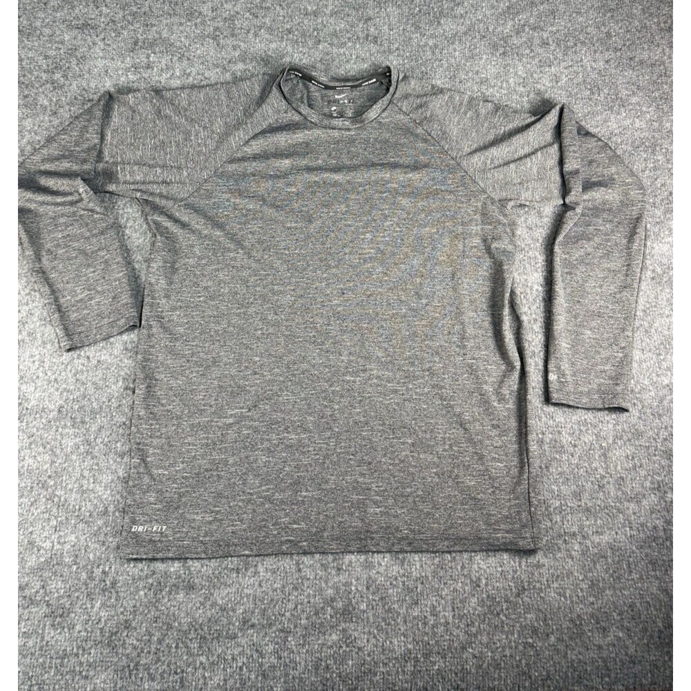 Nike Swim Dri‑Fit Long Sleeve Hydroguard Shirt Men’s M Heather Gray UPF 40+